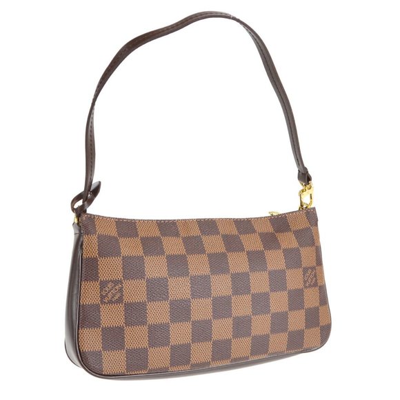 Authenticity Guarantee LOUIS VUITTON NAVONA HAND BAG POUCH PURSE DAMIER EBENE N5 - Picture 2 of 8